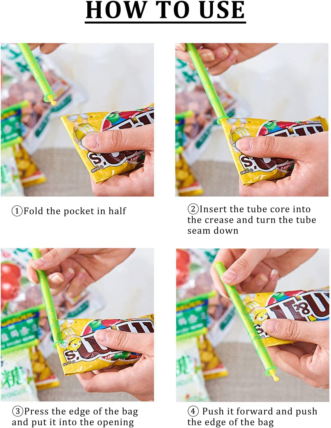 50Pcs Food Bag Sealer Clips Reusable Bag Sealer Sticks