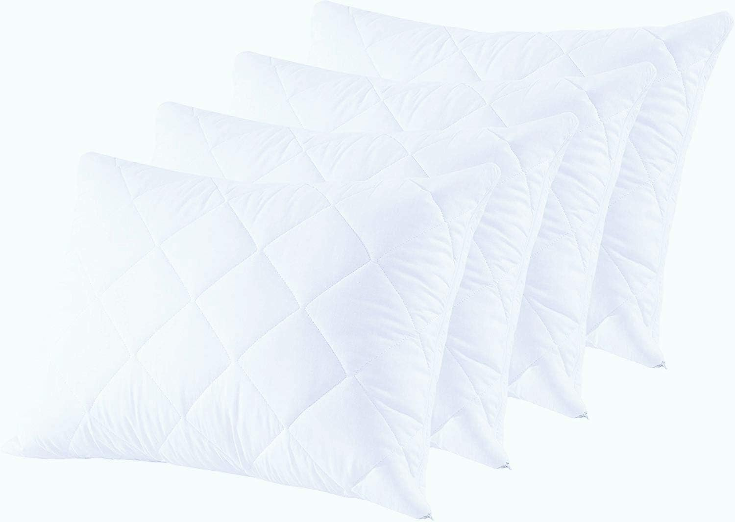 Niagara Sleep Solution Waterproof Jersey Pillow Protectors, Cotton, White, Quilted Pair Standard image number 6