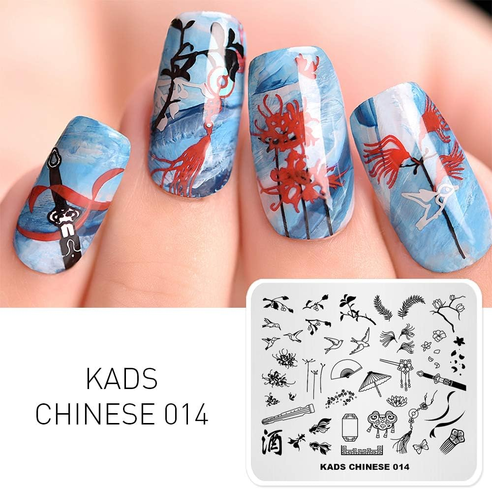 Nail Stamp Plate Chinese Style Theme Image Design Templates Martial Arts Sword Model Manicure Print DIY Nail Art Tools image number 2