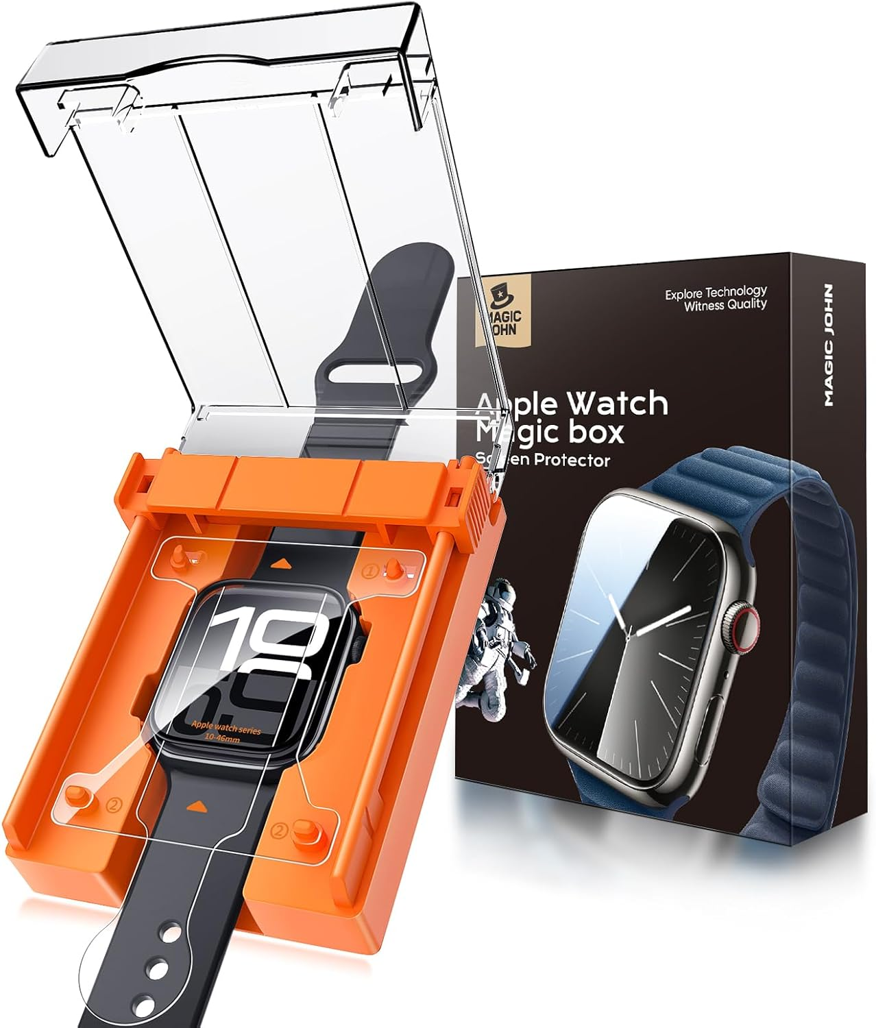 MAGIC JOHN 2 Pack for Apple Watch Series 9/8/7 41MM Screen Protector, Ceramic Film Material Not Glass 7H, Easy Installation, Bubble Free, Anti-Scratch, HD Clear