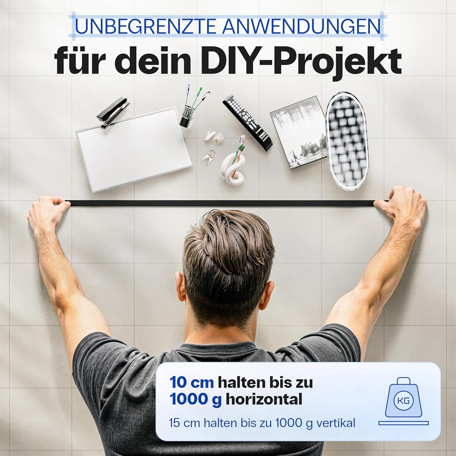 YOURGANIZE&reg; Magnetic Tape Self-Adhesive a and B | Magnets for Fly Screen & Light Items | Magnets with Counterpart (8 M + 8 M) image number 6