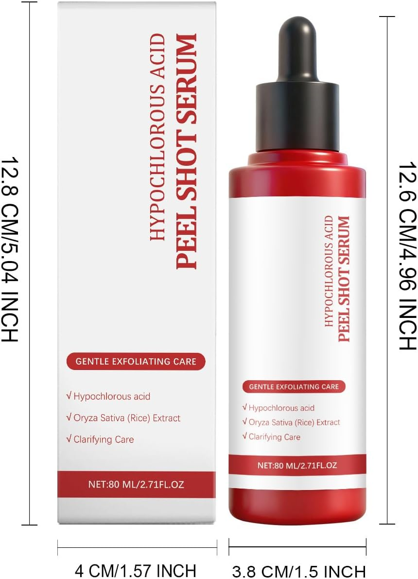 Hypochlorous Acid Rice Peel Shot Duo, Glow Rice Ampoule, Gentle Exfoliating Serum, Smoothens and Nourishes Skin for Dead Skin, Blackheads & Excess Sebum Control, Moisturizing & Pore image number 1