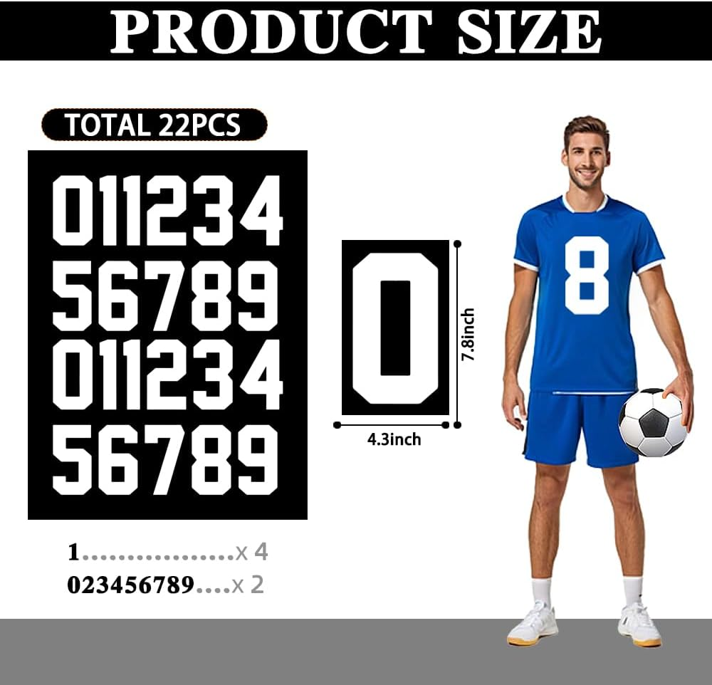 Iron on Numbers, Iron on Numbers for Jersey, Jersey Numbers, Heat Transfer Stickers 8 Inch Number 0-9 Black Set Iron on Patches DIY Design for T-Shirt Jersey Team Uniform Sports image number 4