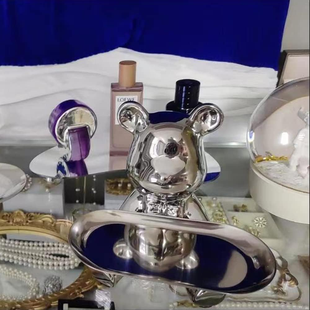 Hbluefat 2Pcs 12In Silvery Stainless Steel Tray for Serving Decorative Gold Jewelry Bar Jewelry Dish Key Bowl Mirror Dresser Decor Coffee Fruit Metal Perfume Trim Storage Dessert（Oval (Silvery) - Golden image number 3