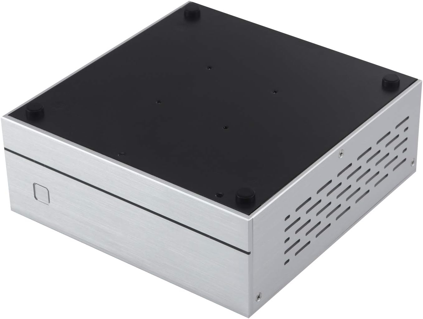 Goodisory A01 Aluminum Mini-Itx HTPC Desktop Computer Chassis (Sliver Aluminum) - Red Tempered Glass image number 3