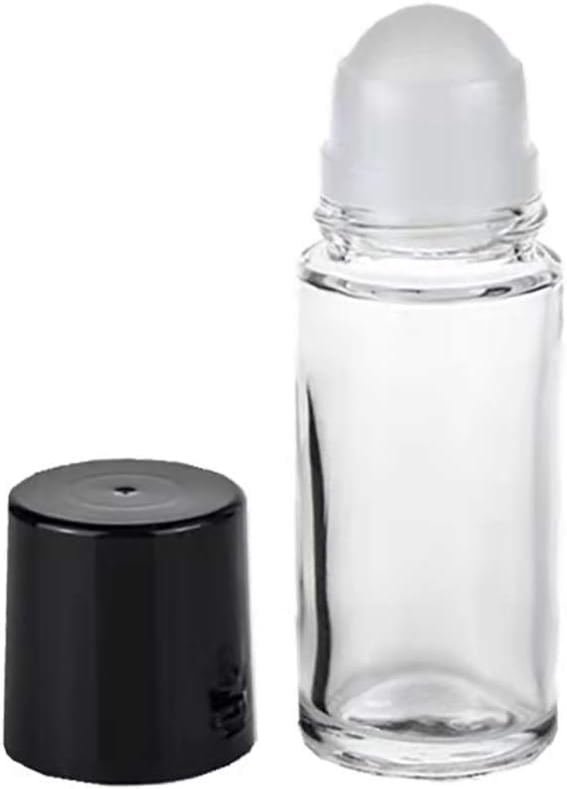 YSSZAM 2 Pcs Black Clear Empty Glass Essential Oil Roller Bottles Vials Containers Refillable Roll-On Bottles with Funnel 30ML Refillable Cosmetic Containers image number 1