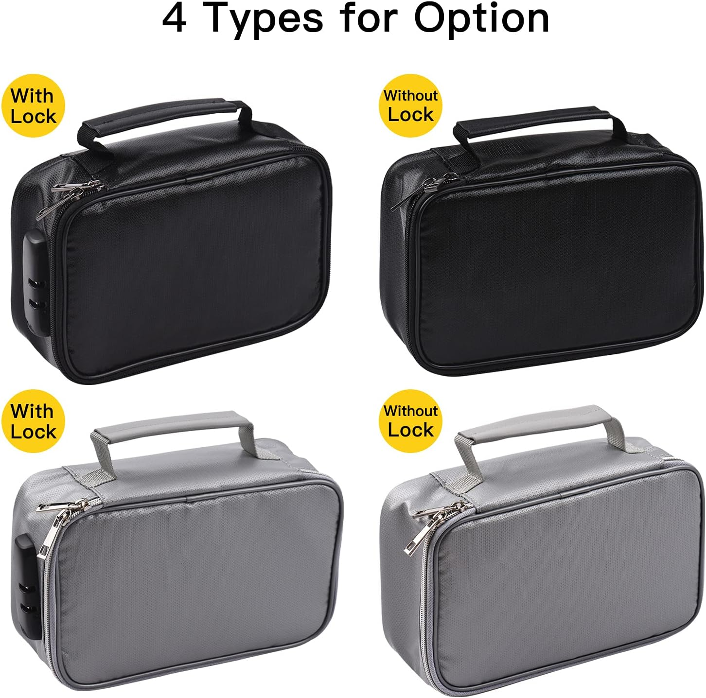 Domary Fireproof Bag, Fire & Water Resistant Money Pouch Multi-Layer Card, Zipper Closure & with Safe Lock for Home Office Travel Passport Certificates,For Office Workers and (With Lock 1) image number 5