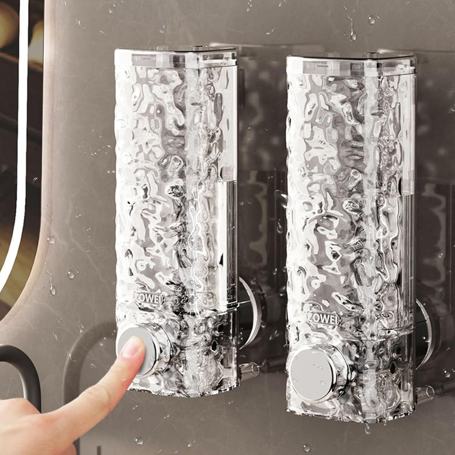 Shower Soap Dispenser - Suction Cup Soap Dispenser | 450Ml Pressed Soap Dispenser | Transparent Shower Dispenser | 450ML Push-Type Shampoo Bottle | Shampoo Dispenser for Shampoo, Conditioner, Soap