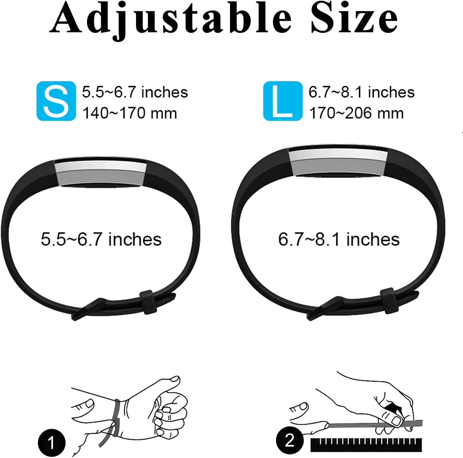 3 Pack Bands Compatible with Fitbit Alta/Alta HR Band, Soft Sport Silicone Adjustable Replacement Wristbands for Women Men