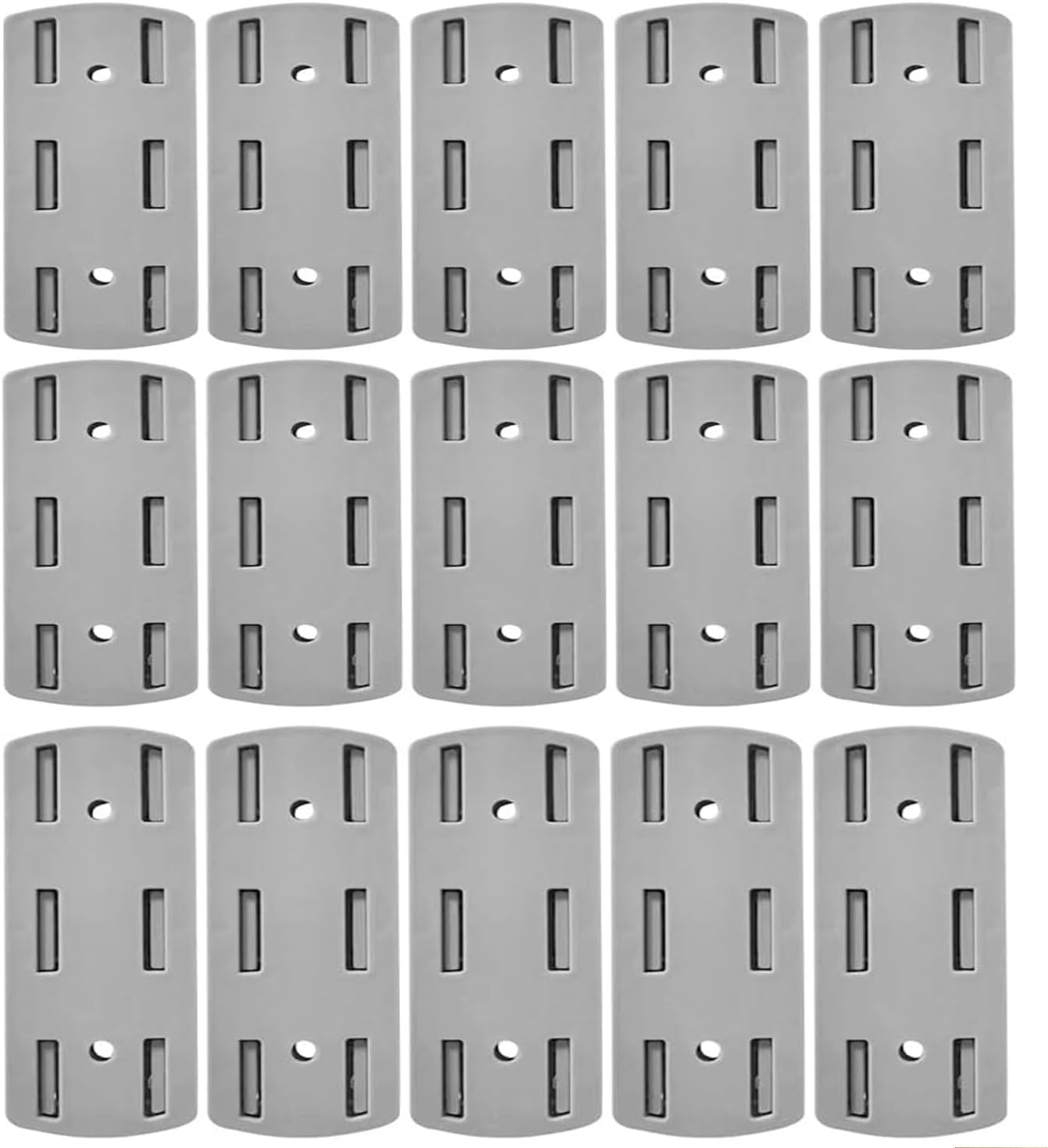 15PCS Self Adhesive Punch-Free Socket Holder, Adhesive Power Strip Holder, Desktop Socket Fixer Bracket Stand for Home Kitchen Office, Wall Mount Cable Management (White)