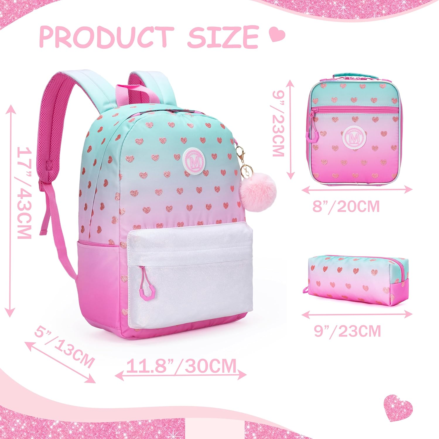 Backpacks for Girls Backpack Kids Travel Backpack School Bags for Girls Backpacks Ages 8-10 Bookbag, Green 01, Trendy - Green 01 image number 2