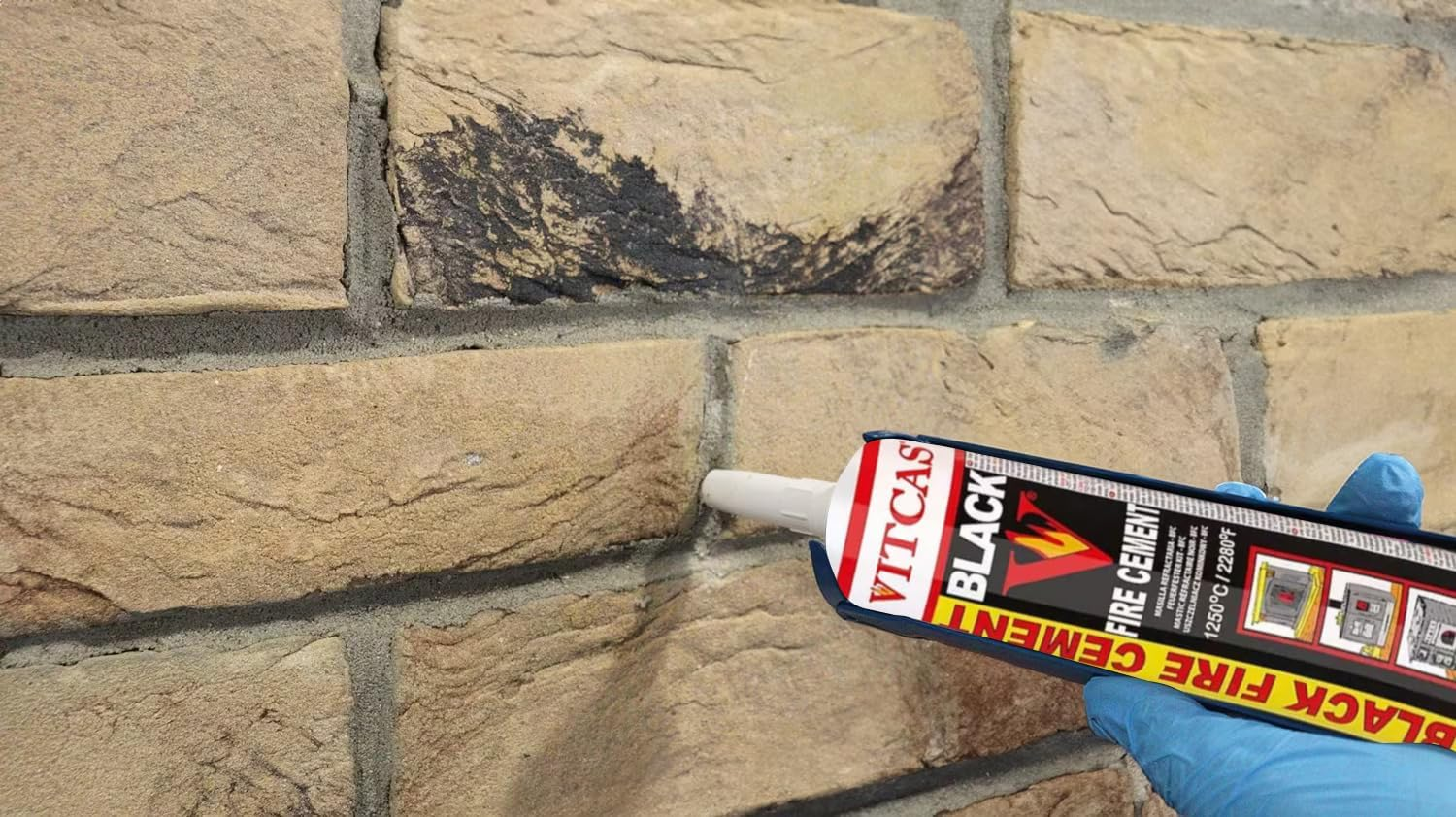 Black Fire Cement 1250 C - 310Ml for Fireplace, Stove, Boilers Etc image number 5