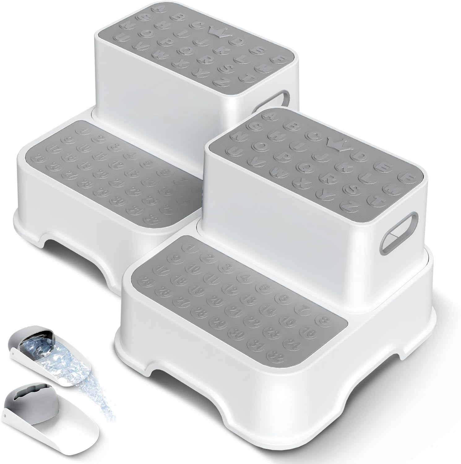 Toddler Step Stool &ndash; 2 Packs Non-Slip Toddler Step Stool with 2 Sink Extender for Bathroom Sink & Potty Training, Safe & Sturdy for Kitchen, Bedroom & Classroom image number 6