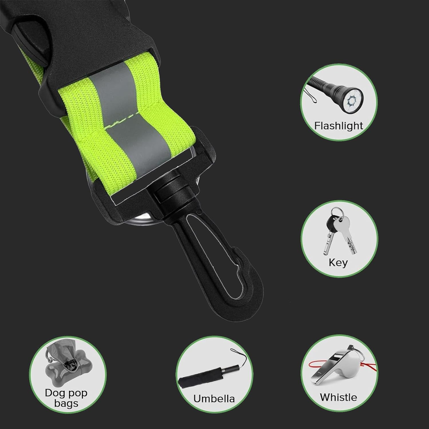 Reflective Running Gear - High Visibility Safety Reflective Sash with Quick Release Buckle for Outdoor Running Cycling Hiking Walking(Green) image number 6