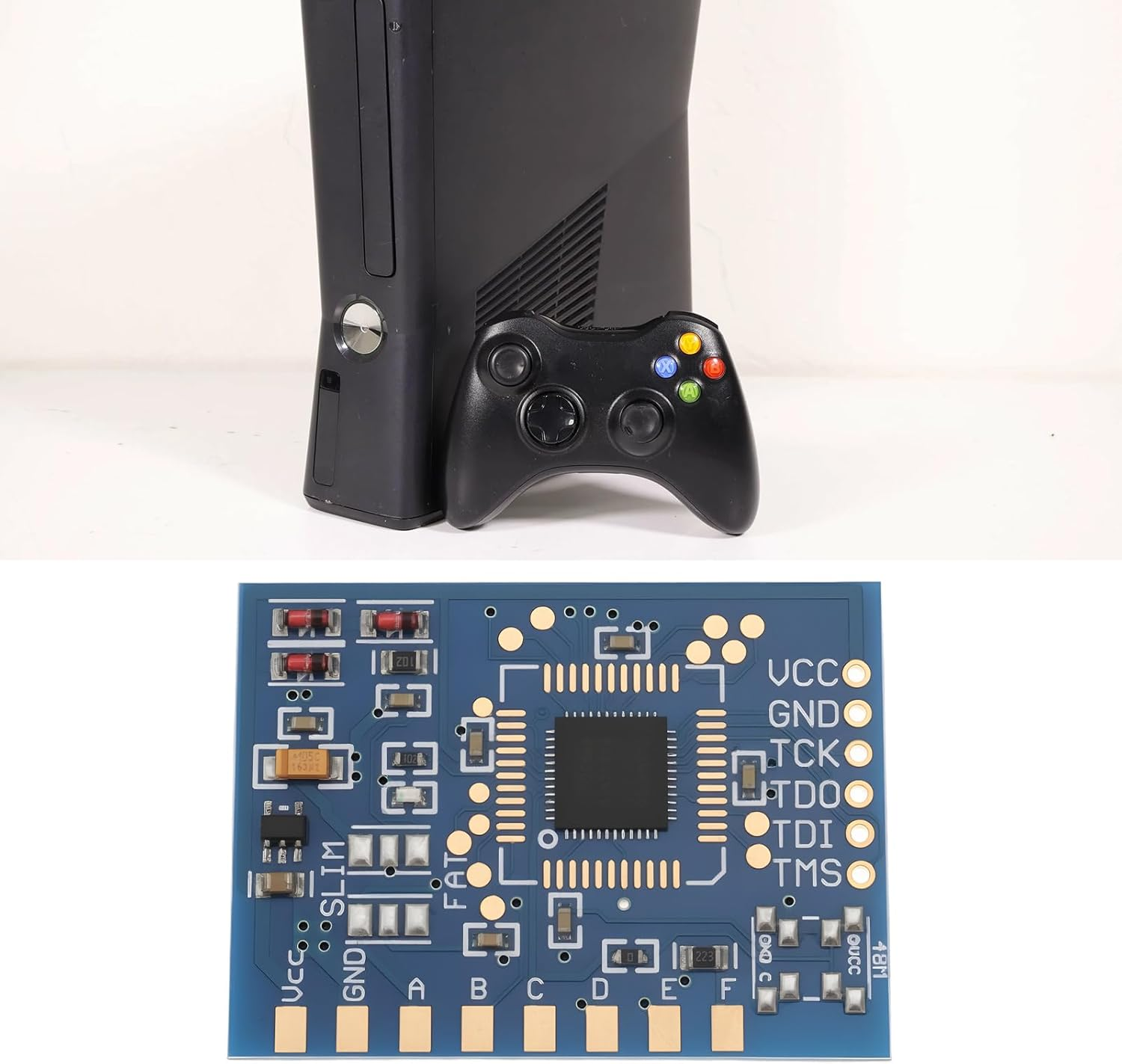 Ecsing Game Pulse Chip Circuit Board V1 Compatible with XBOX360 Blue image number 1