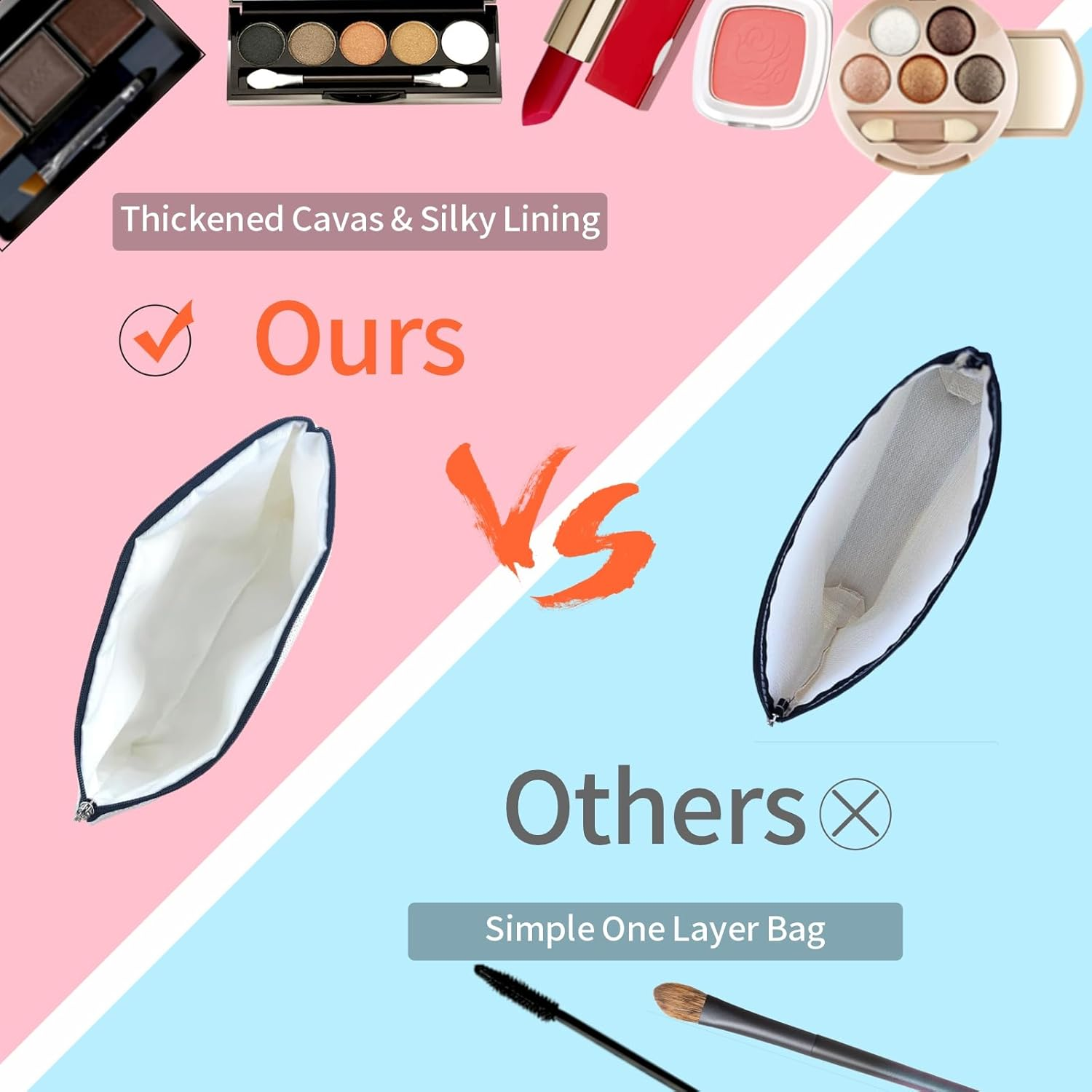 Girlly Inspired Country Travel Gift: Makeup Bag Country for Teen Girl & Women Travellers.Ideal Gift Cosmetic Bag for Travel, Parties, Birthday, & Christmas., off White, Italy image number 3