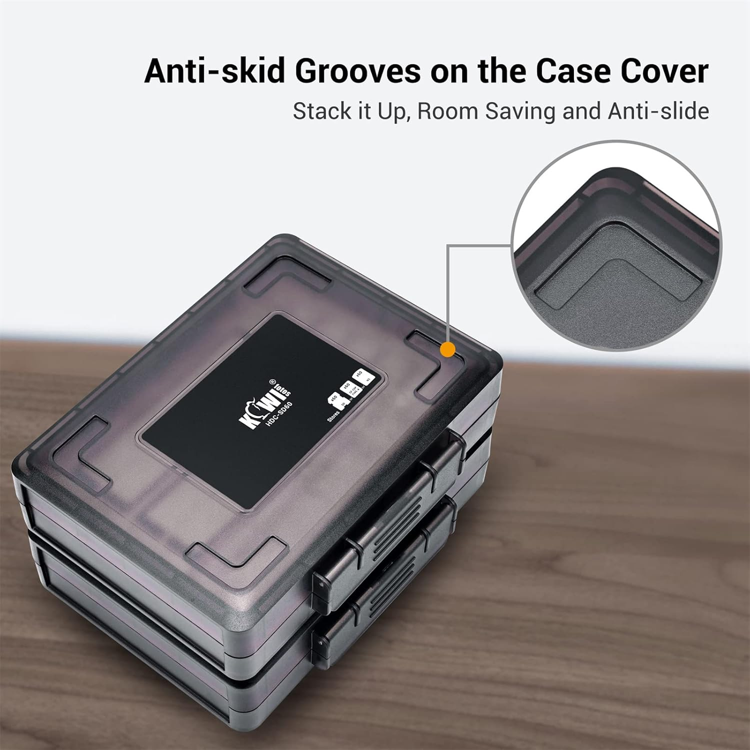 60 Slots SD Card Case Holder for 60 SD/SDXC/SDHC Card Cfexpress Type a Card, PSV PS Vita NS Nintendo Swich Game Card, Stackable Memory Card Case Storage Organizer Water-Resistant & Shockproof image number 5