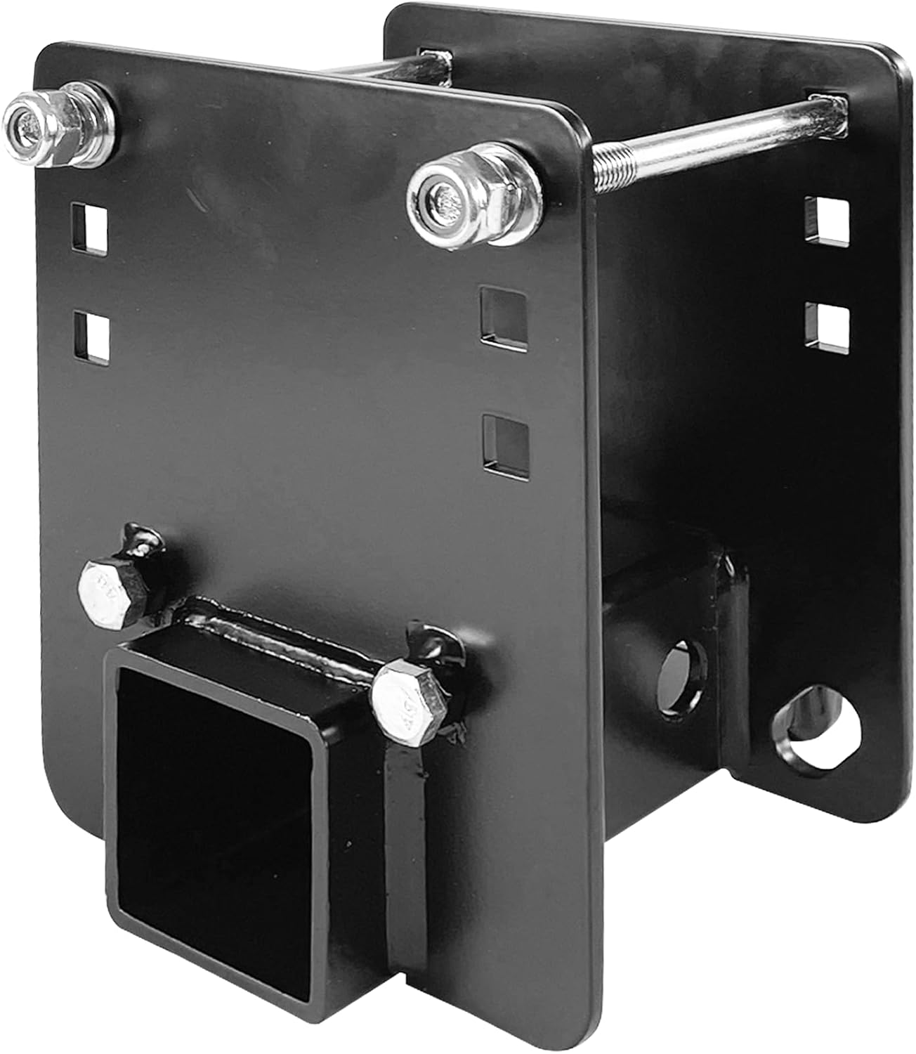 Hitch Receiver 2 Inch Adapter Receiver Fits for 4 X 4 Inches RV Bumper Square Bumper Beam Level Trailer Towing Purpose (Upgrade Include Cover) image number 6