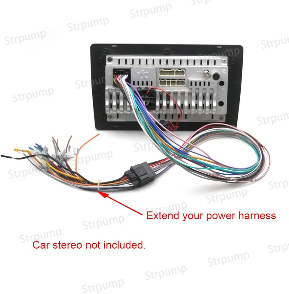 Strpump 16Pin Car Radio Stereo Power Retrofit on Harness Cable Extension Wire Cord 600MM Length for Aftermarket Android GPS Head Unit image number 4