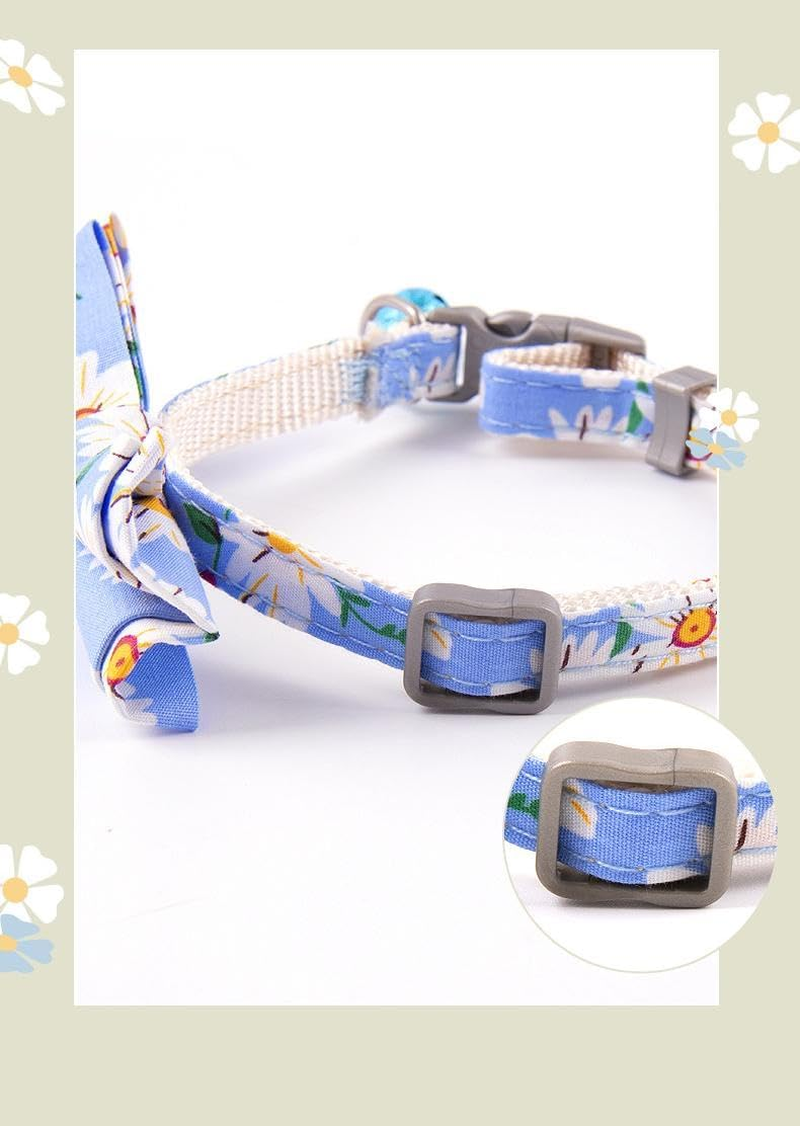 2 Pack Breakaway Cute Cat Collars with Bell Cat Collar with Bow for Girl Boy Cats Cute Bow Small Dog Collar with Bell (Style 1, S)