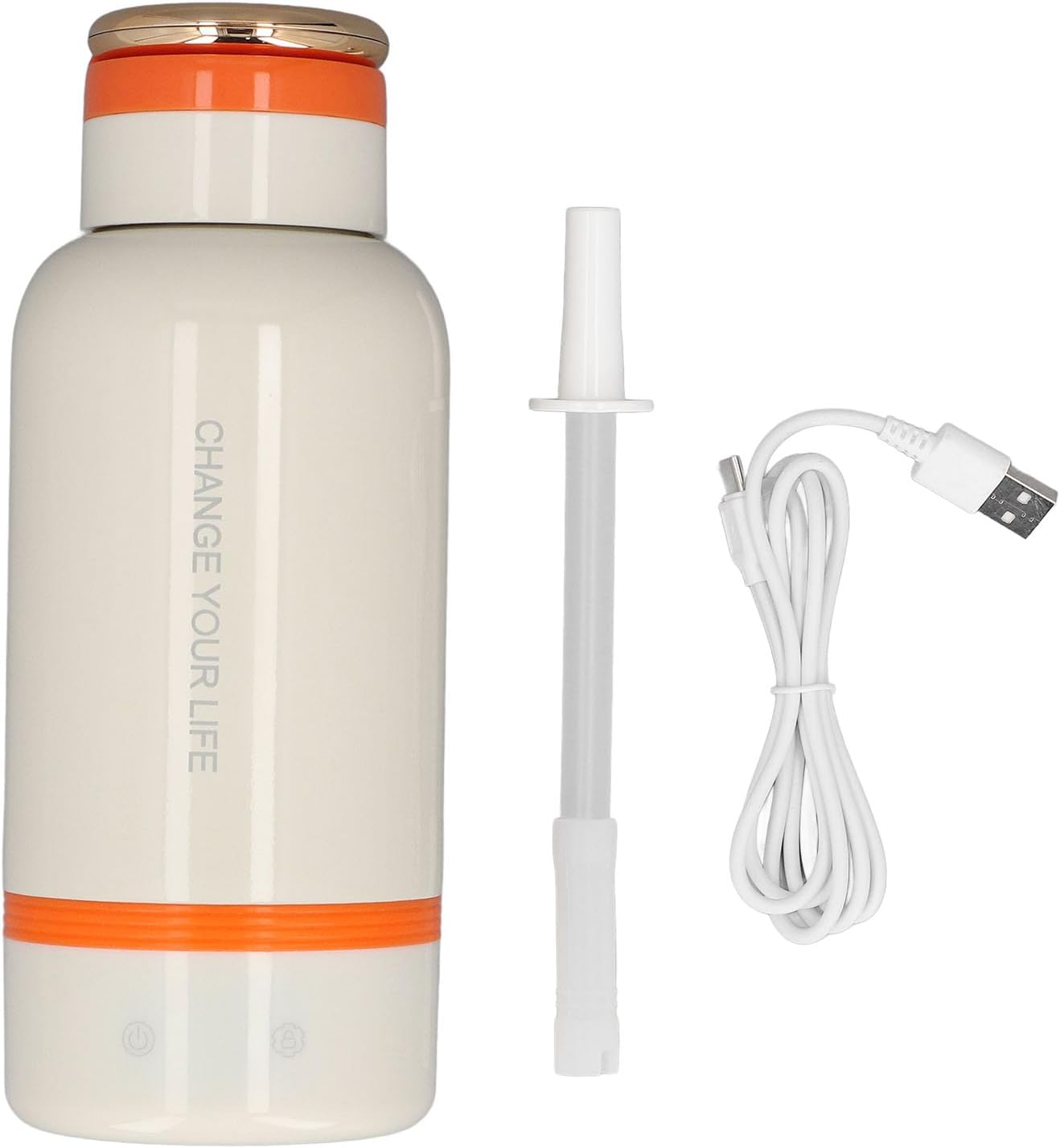 Portable Bottle Warmer for Travel, Milk Warmer with Cordless Fast Heating & USB Rechargeable for Breast Milk, Water, 500Ml Travel Electric Kettle for Vehicle, Car, Airplane image number 2