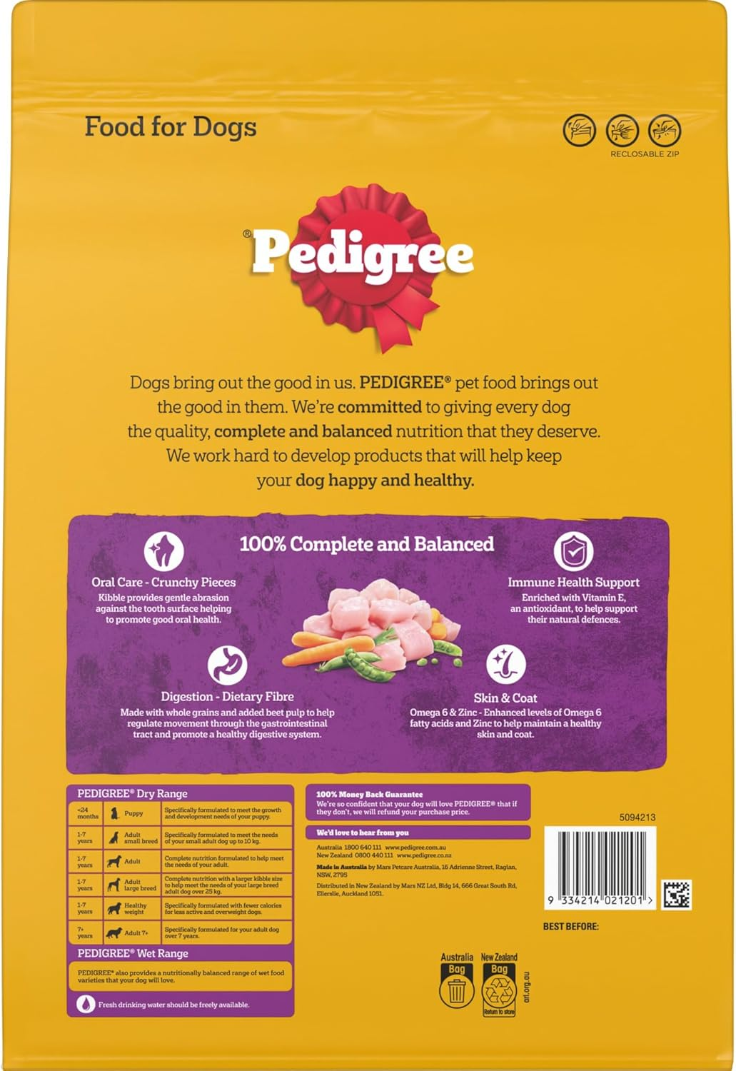 PEDIGREE Small Breed Chicken Dry Dog Food 2.5Kg Bag 4 Pack image number 4