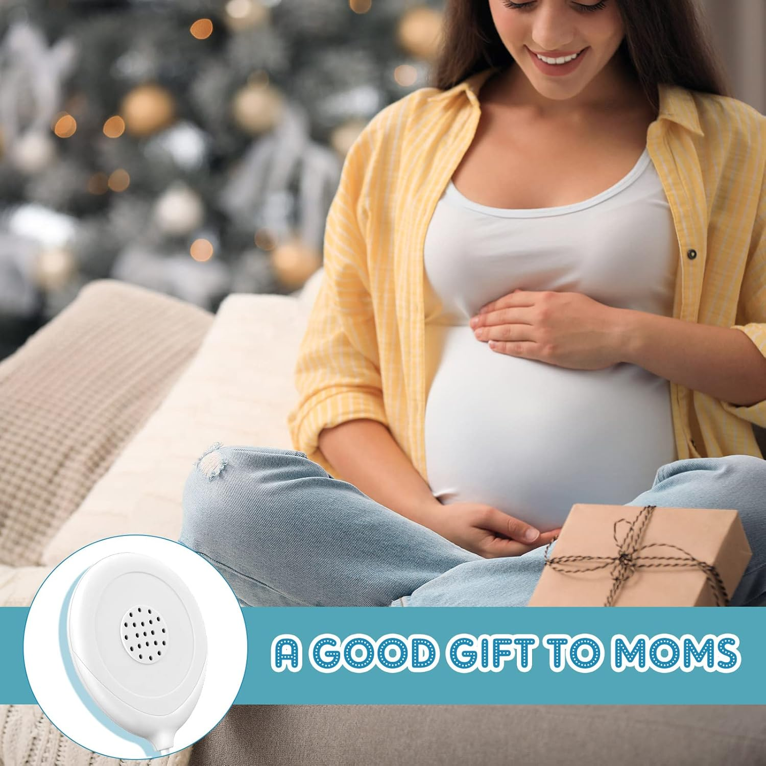 Konohan 8 Pcs Baby Bump Headphones Set Belly Headphones for Pregnant Women White Belly Speakers Women for Pregnancy Safely Play Music, Sounds, and Voices to Your Baby in the Womb image number 6