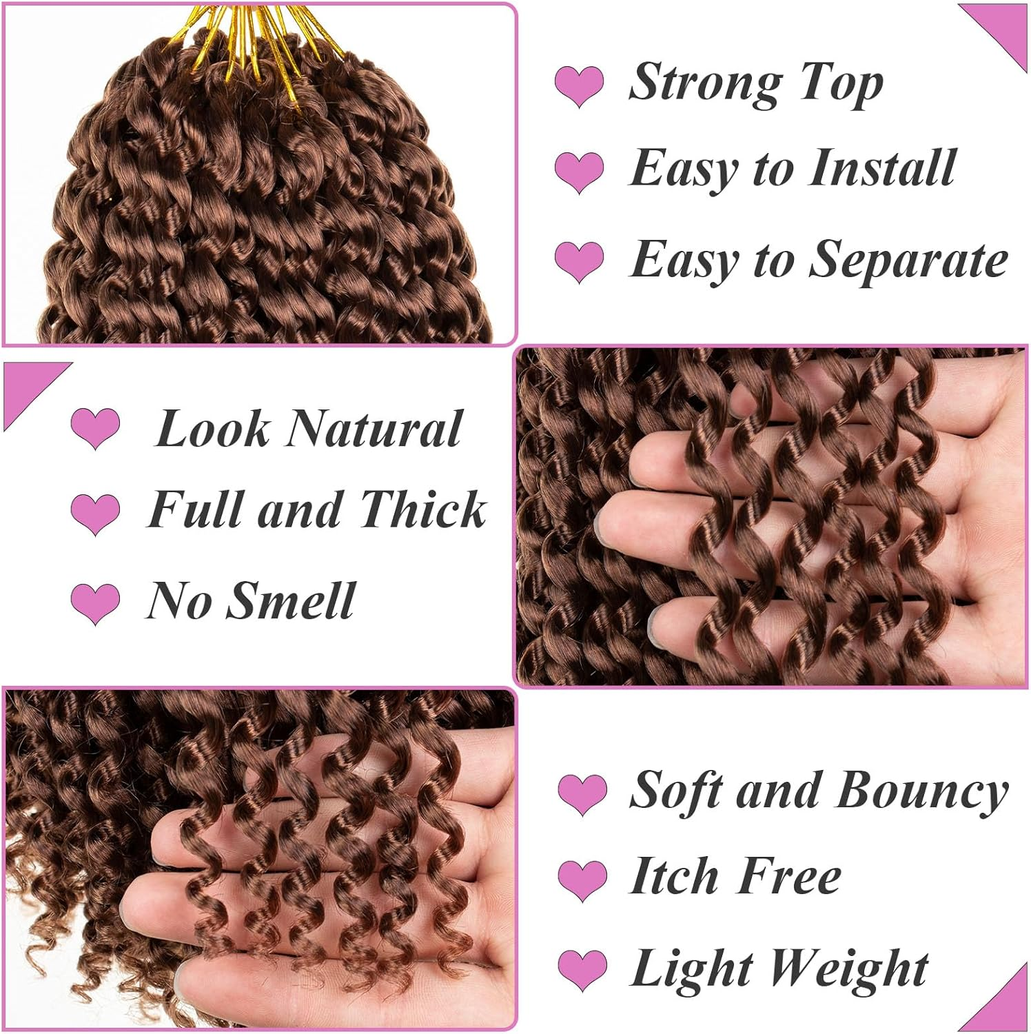 Samtress Passion Twist Hair 18 Inch Water Wave Crochet Hair 7 Packs Brown Pre Looped Passion Twists Hair for Spring Twists、Butterfly Locs Crochet Braids Hair Extensions for Women (#30) image number 4