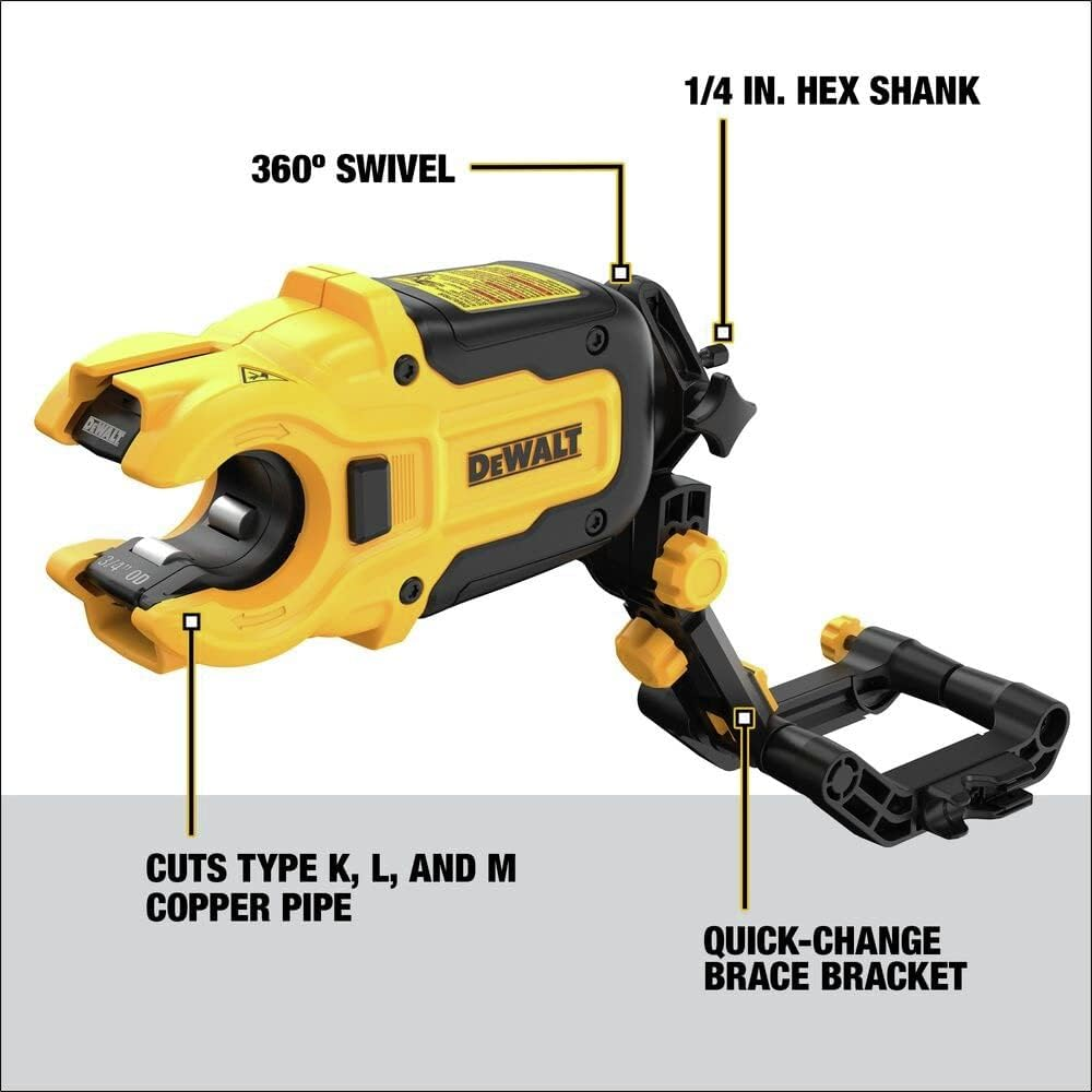 DEWALT IMPACT CONNECT Copper Pipe Cutter, Impact Driver Attachment, Tubing Cutter (DWACPRIR) image number 4