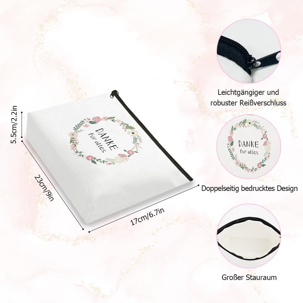 Make-Up Bags Thank You for Everything, Mother'S Day Gifts, Valentine'S Day, Birthday Gift, White image number 6