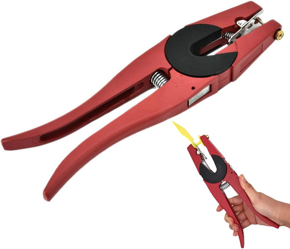 HEEPDD Livestock Ear Tag Plier, Animal Ear Tag Install Tool 90 Degrees Applicator Puncher Tagger for Livestock Pigs Sheep Goats Cattles Cows image number 1