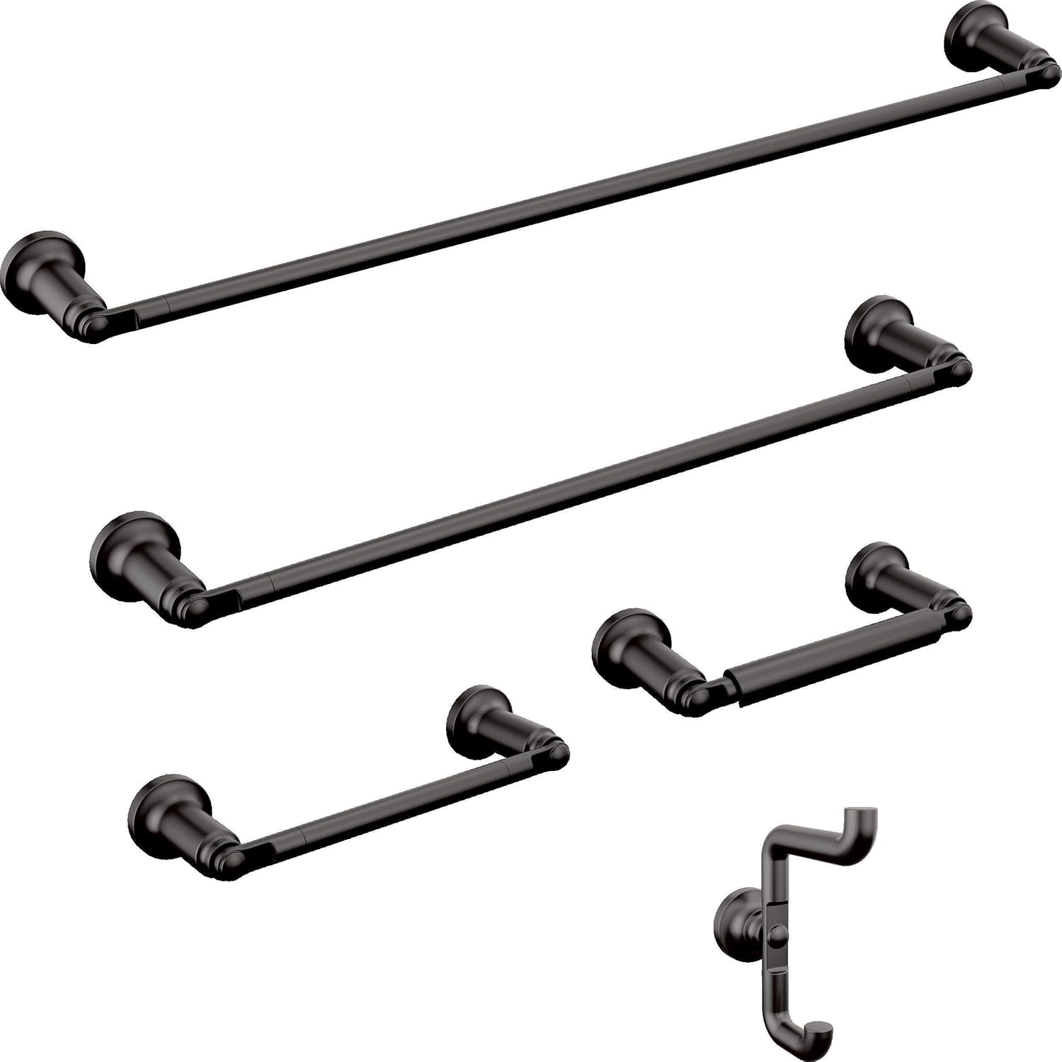 Delta 73508-BL Saylor Bath Hardware Towel Bar, Matte Black image number 1