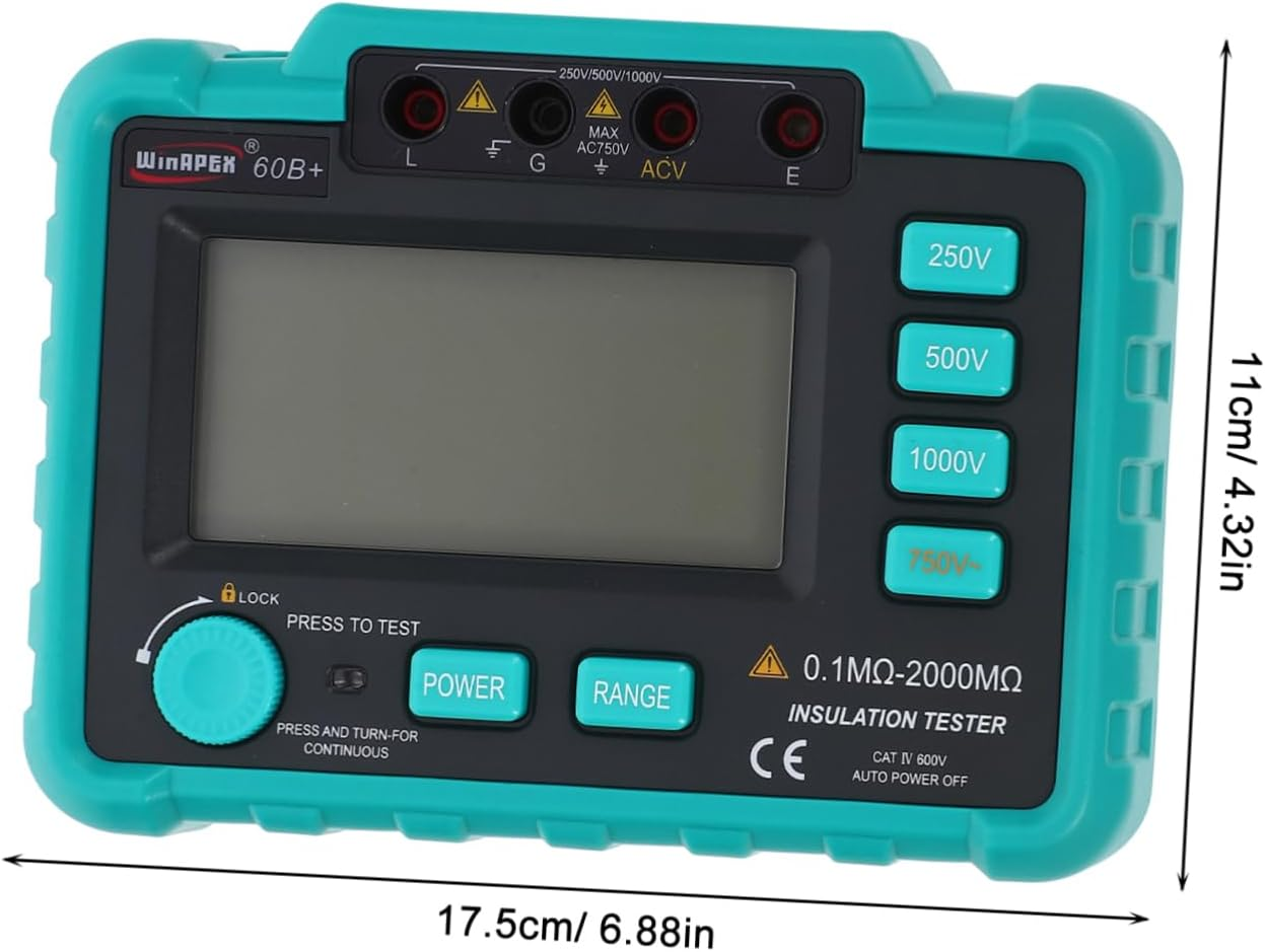 ULTECHNOVO LCD Display Megohmmeter Electronic Megohmmeter Insulation Tester for Automotive image number 6