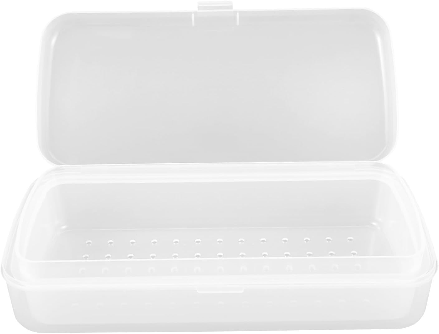 DECHOUS Nail Tool Cleaner Box: Dual-Layer Nail Tool Sterilizer Box with Detachable Insert Case - Manicure Transparent Case for Beauty Salons Organizing Cleaning image number 5