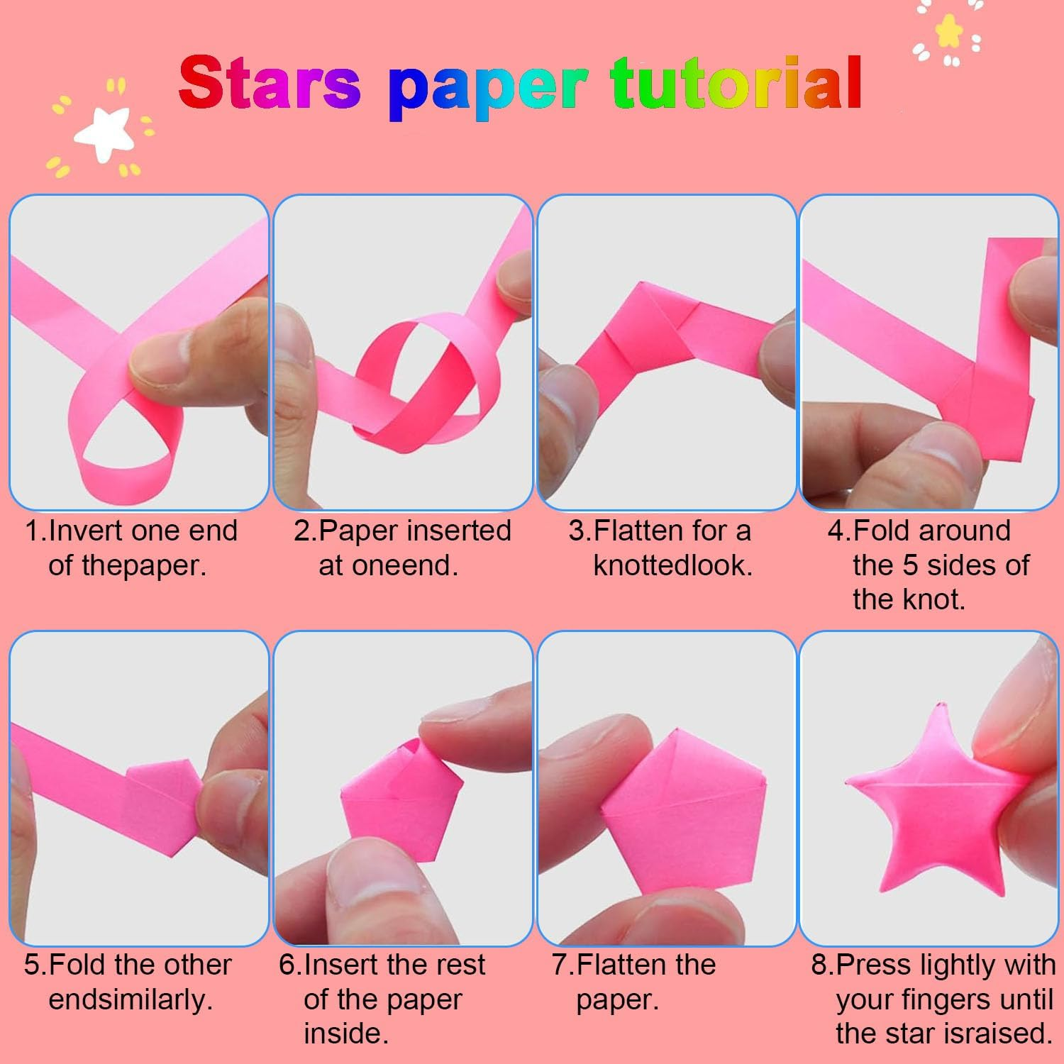 Origami Stars Papers, Star Paper, WADY 1350 Sheets Children'S Lucky Star Origami Strips, 24 * 1CM Lucky Origami Stars for Make Wishing Stars, DIY Paper Crafts (27 Color) image number 3