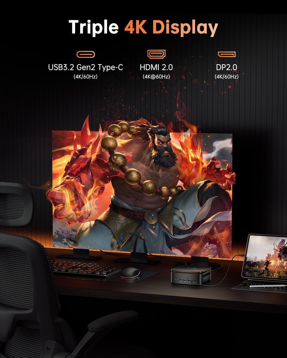 KAMRUI H1 Mini PC AMD Ryzen 7 6800H(Up to 4.7Ghz, 8C/16T) Mini Computers 16GB DDR5 512GB SSD Gaming Desktop Computers Mini PC Windows 11 Pro Triple-Screen/4K/2.5Gbps Lan/Wifi 6/Bt5.2/Dp/Hdmi/Type-C