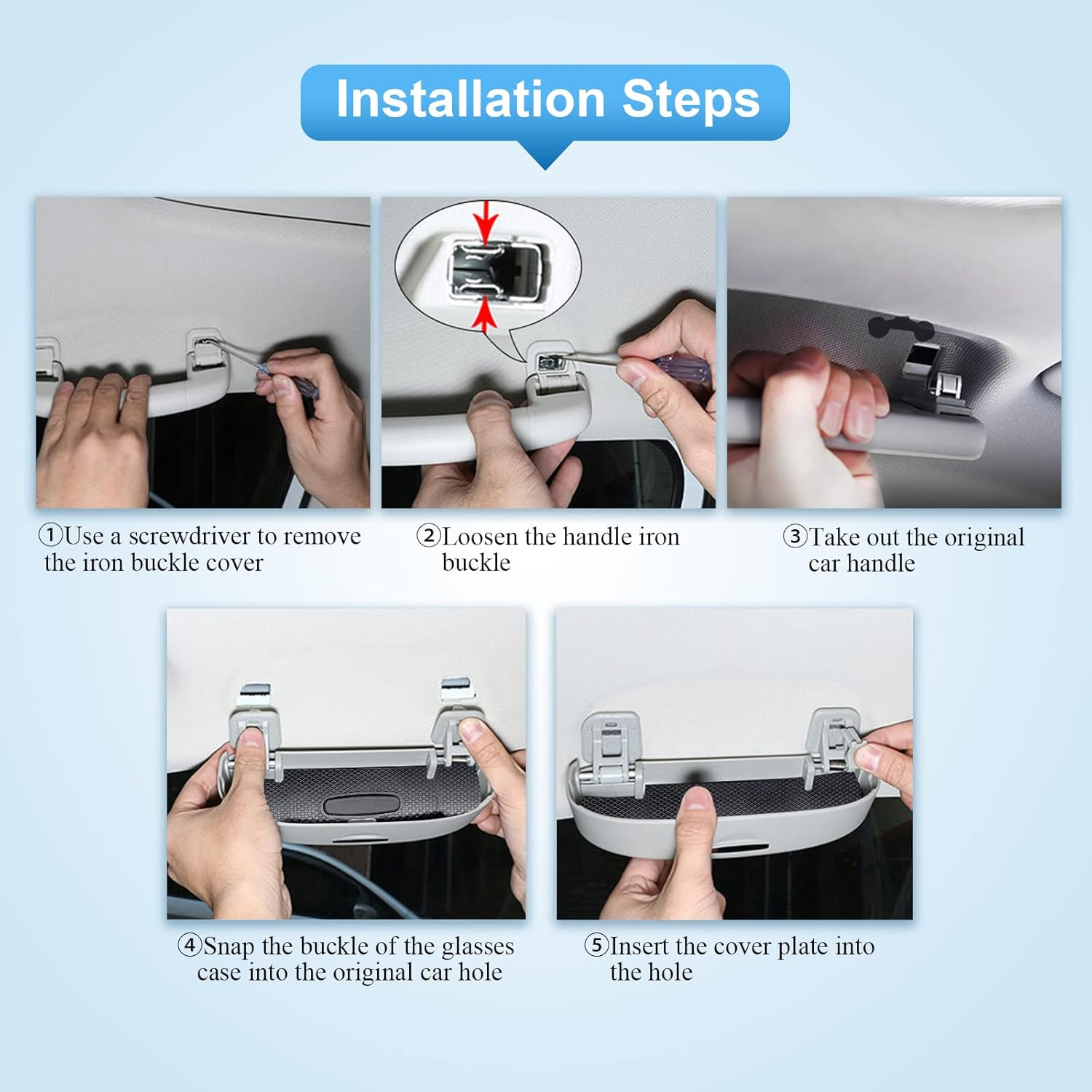 Coleya Car Glasses Case Compatible with VW Golf 8 2020-2024, Sunglasses Holder, Glasses Storage Box, Golf 8 Accessories Glasses Case (Black) - Black image number 2