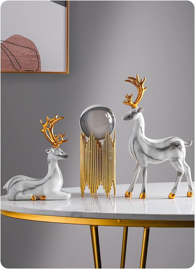 E-Isata Modern Abstract Art Crystal Ball with Gold Iron Stand Decorative Ornaments for Living Room Bedroom TV Cabinet Crafts Gifts Office Home Decor (Pipe) image number 2