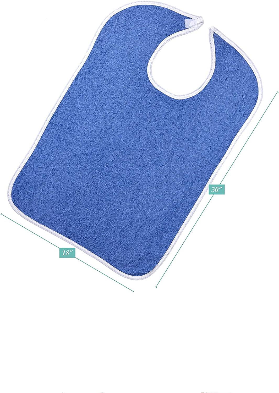 Simpli-Magic 79271 Adult Terry Bibs, Blue, 18"X30", 6 Pack - White image number 3