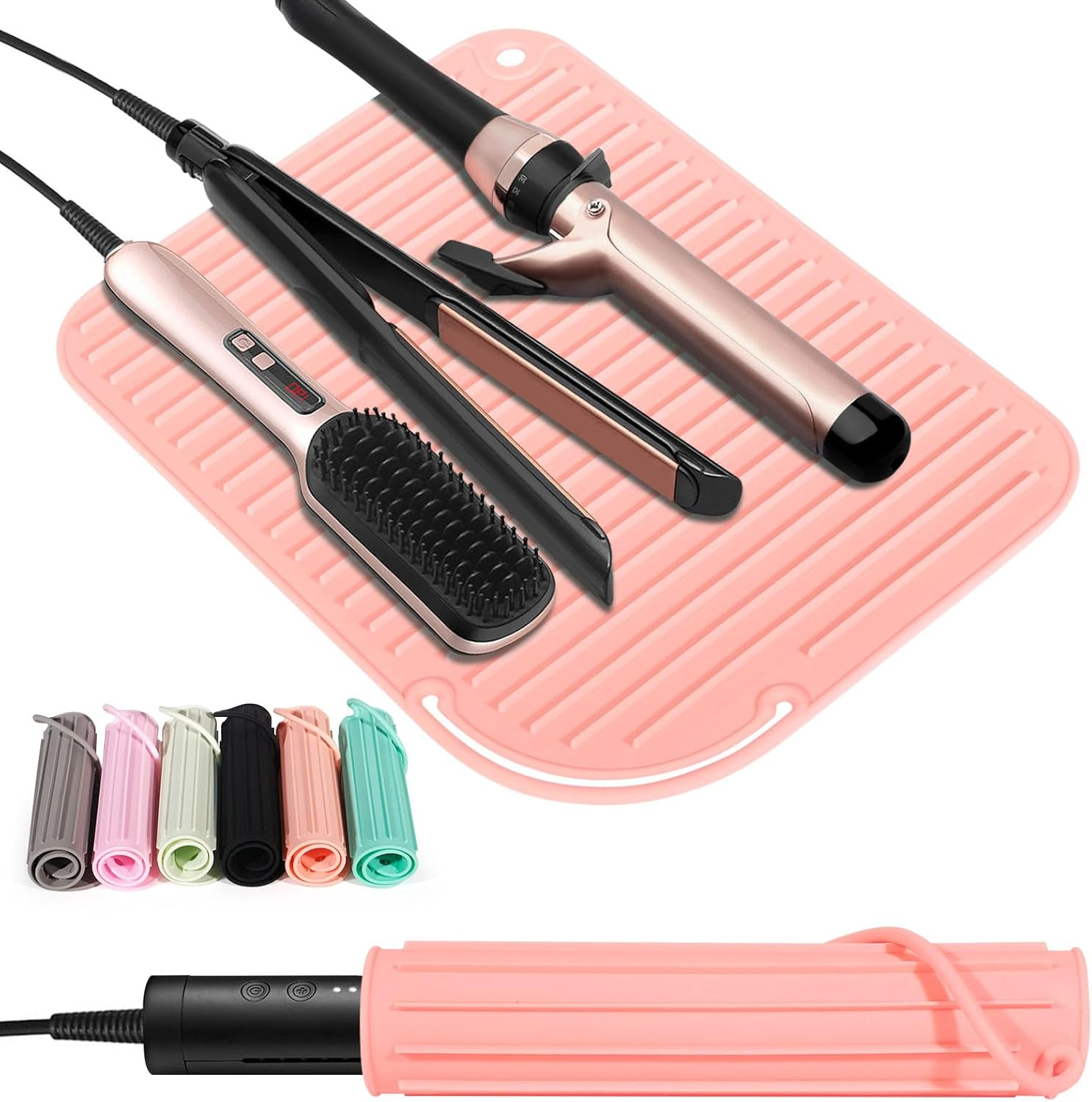 Quccefods Hairdressing Tools Silicone Heat Resistant Mat for Curling Irons, Hair Straighteners, Hair Styling Tools and Flat Irons
