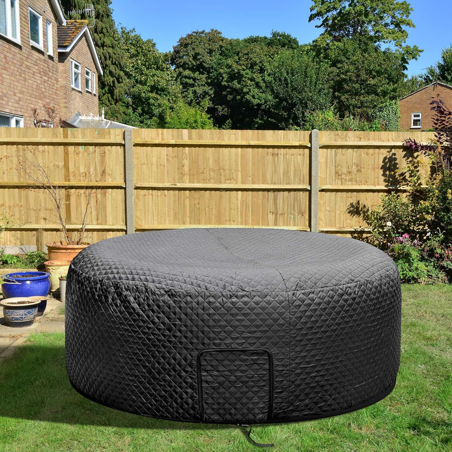 Tlswshsy 71'' X 27'' Insulated Inflatable Hot Tub Thermal Cover, Energy Efficient Hot Tub Cover with Zipper Door, Inflatable Hot Tubs Full Coverage for Keeping Warm Extra Insulation and Dustproof - 6.8 Ft image number 3