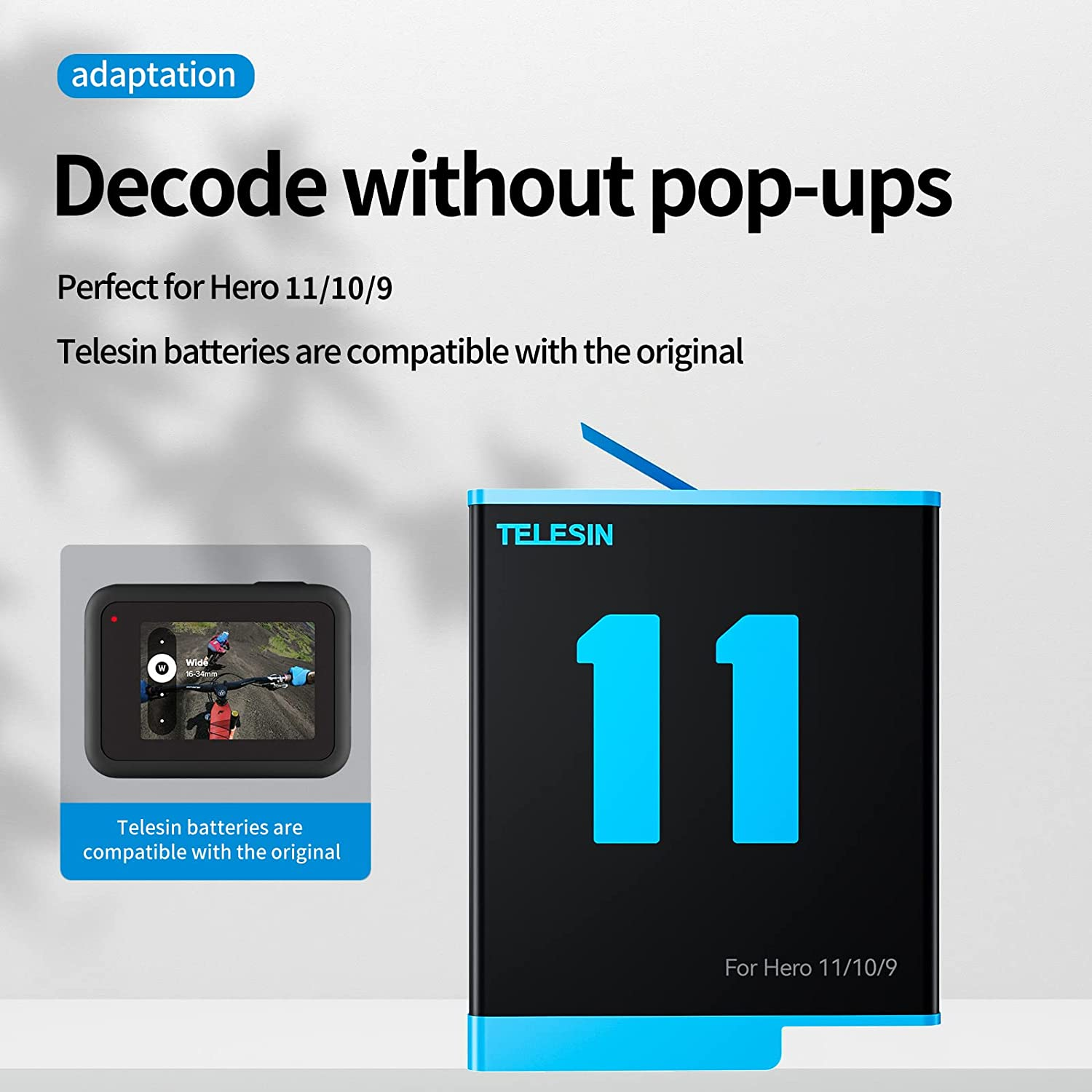 TELESIN 2-Pack Batteries for Go Pro Hero 12 11 10 9 Black and 3-Channel USB Quick Charger for Go Pro, Compatible with Go Pro Hero 11 12 Hero 10 Hero 9 Original Battery and Charger Camera Accessories image number 2