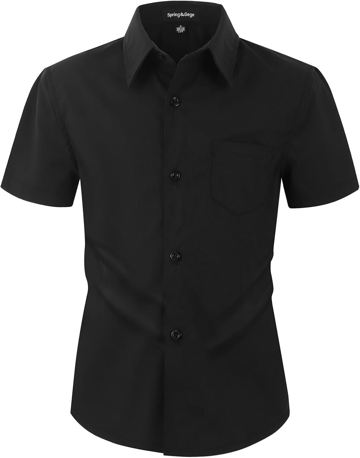 Spring&Gege Boys Short Sleeve Dress Shirts Stretch Wrinkle Free Casual Button down Shirts