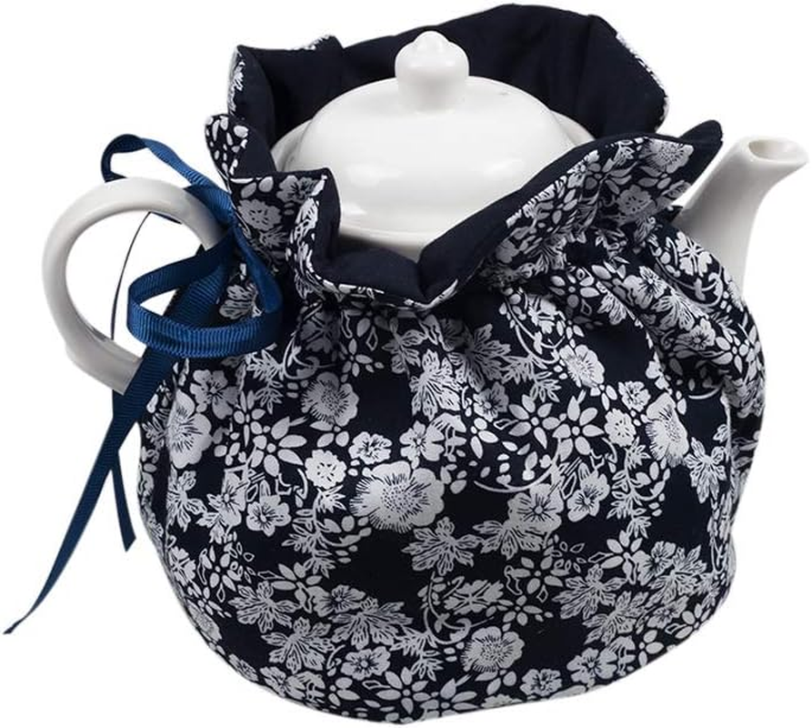 Tea Pot Cozies, Cotton Vintage Floral Teapot Dust Cover Tea Cosy, Kitchen Home Decorative Tea Pots Cozy with Insulation Pad for Housewife, Friend, Mom (Color #22)