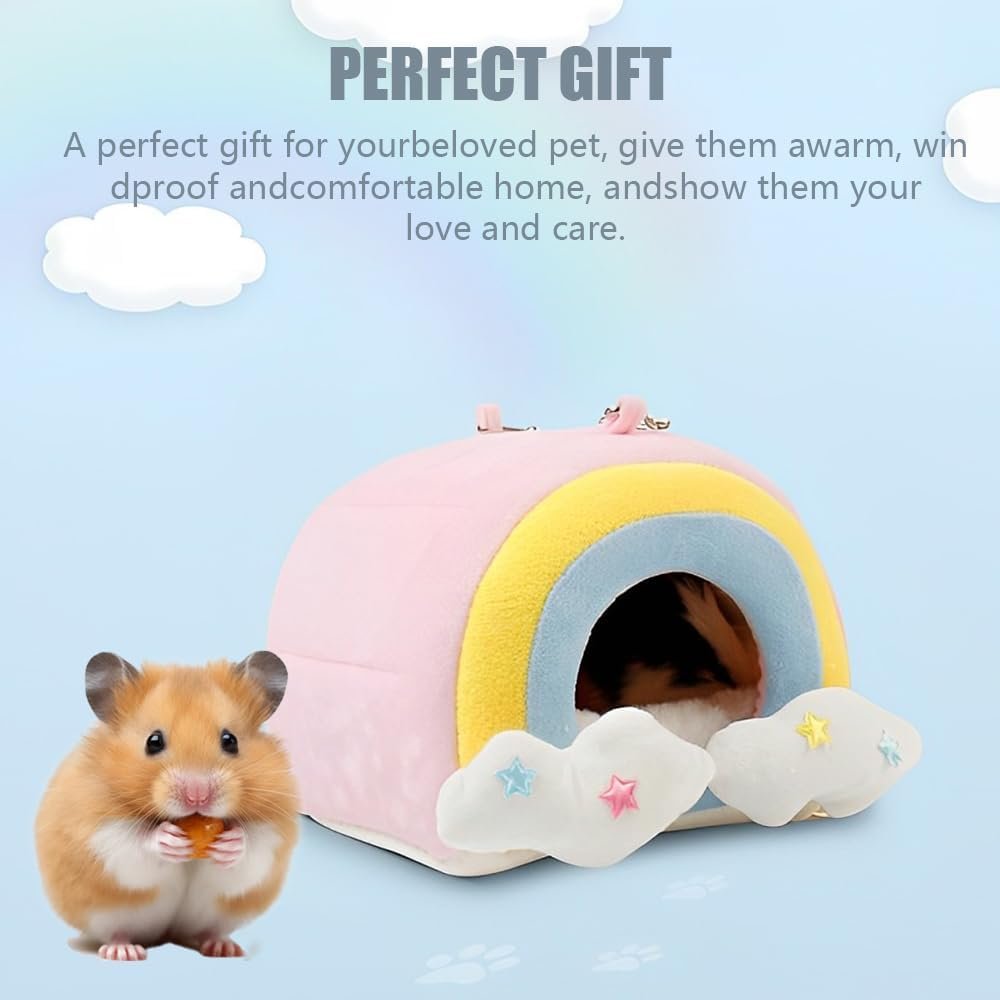 Guinea Pig Bed, Cave Bed Nest Hideout, Warm House Cage Supplies, Small Animal Hideout for Chinchilla, Hamsters, Hedgehog, Machine Washable image number 4