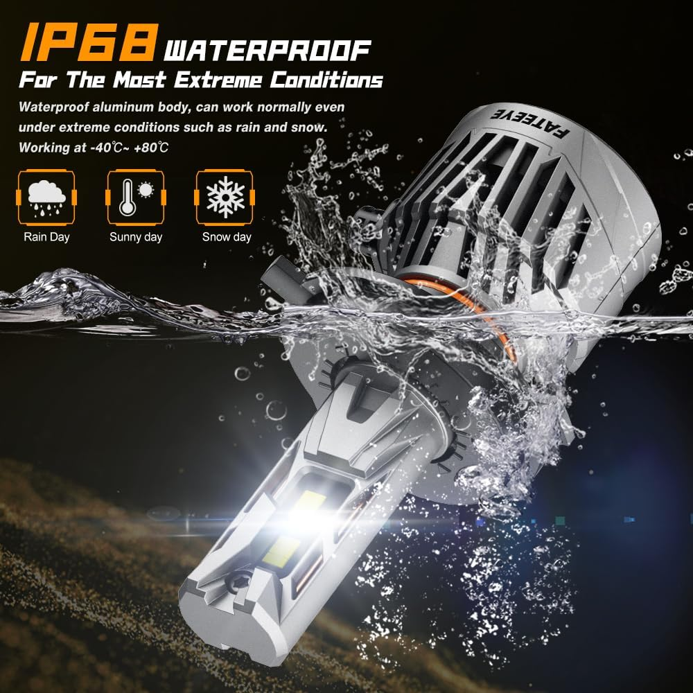 H4 9003 HB2 LED Car Headlights, 600% Brighter 6500K Cool White, Replacement for Halogen Bulbs, Canbus Ready, Plug & Play, Pack of 2 (H4) image number 1