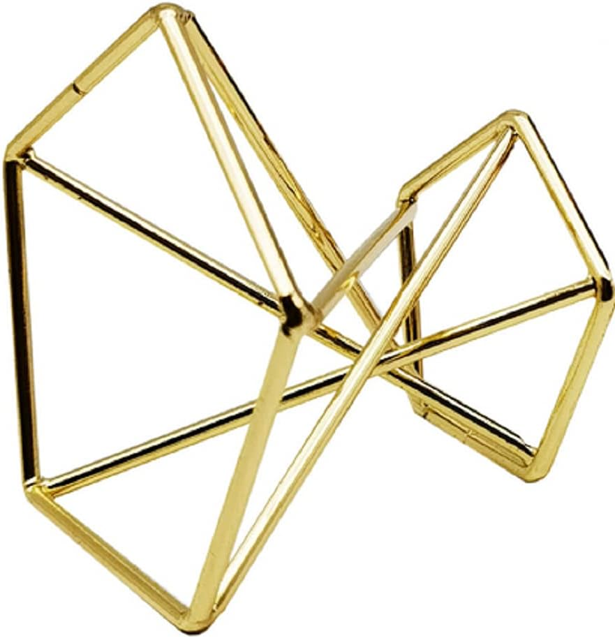 Pack 5 Gold Air Plant Holder Air Plants Holders Tillandsias Display Air Purifying Plant Container Air Fern Stand Geometric Decor for House, Wedding Party - 5, Gold image number 6