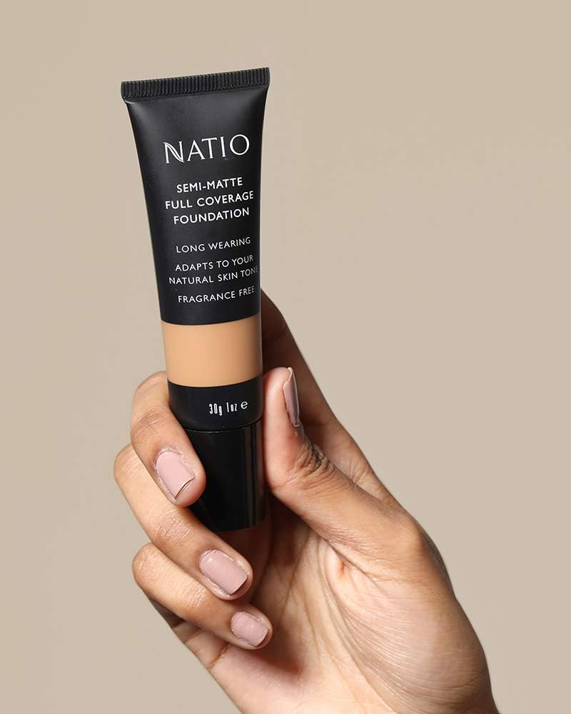 Natio Australia Semi-Matte Full Coverage Foundation - Vanilla 30G - Soft Matte Liquid Foundation, Long Wearing, Fragrance Free - Made in Australia image number 4