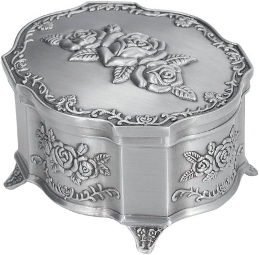 Vintage Rose Decor Jewelry Box, Antique Medieval Decor, Ring Earrings Necklace Storage Organizer Case, Small Trinket Box for Women and Girls image number 4