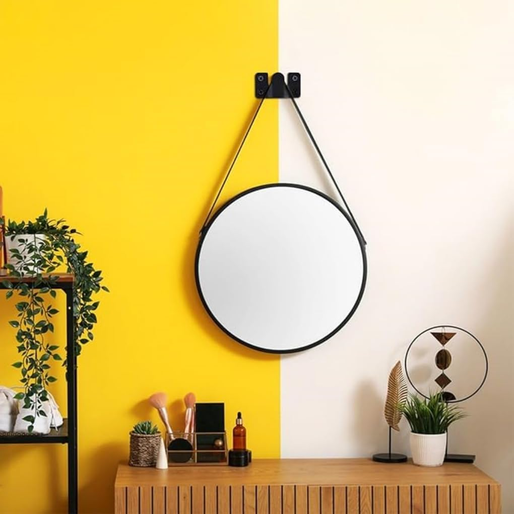 4 Pairs Flush Mount Bracket Concealed Interlocking Hang Buckle Stainless Steel Photo Hook Hardware Hanging for Pictures Mirrors Frames Headboard Furniture Connector Hangers(Black) image number 1